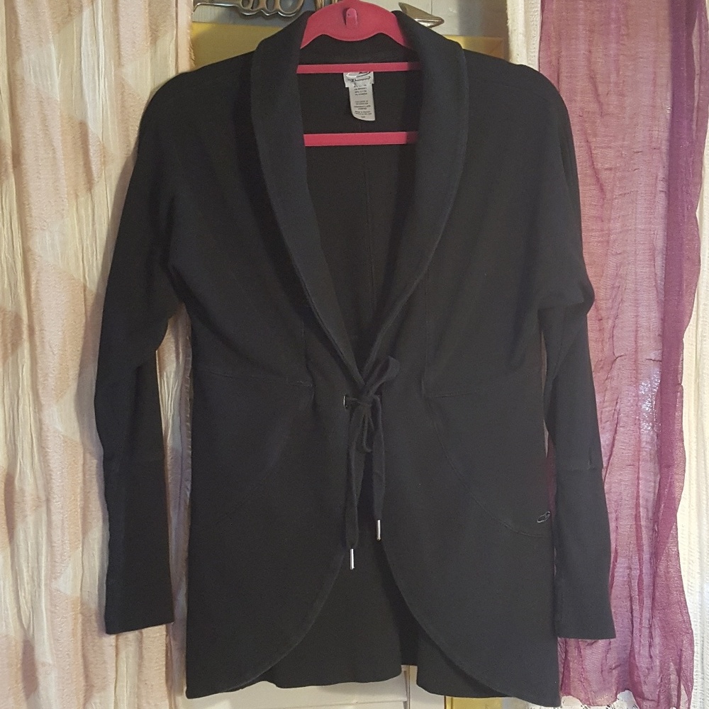Black Champion tie-front cardigan/sweatshirt